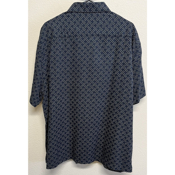 Nat Nast Men's Button Up Shirt Size XL Navy/Black/Cream Zig Zag Print - Picture 4 of 11